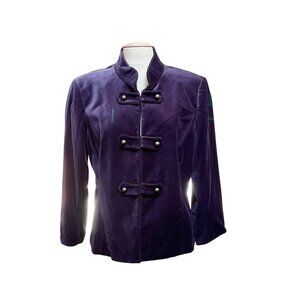 Alex Marie Majestic Night Military Velvet Jacket Dusk Purple Womens Coat Sz‎ 16
